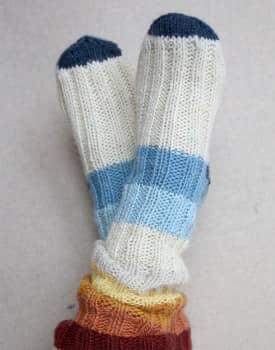Stripe-on-stripe socks