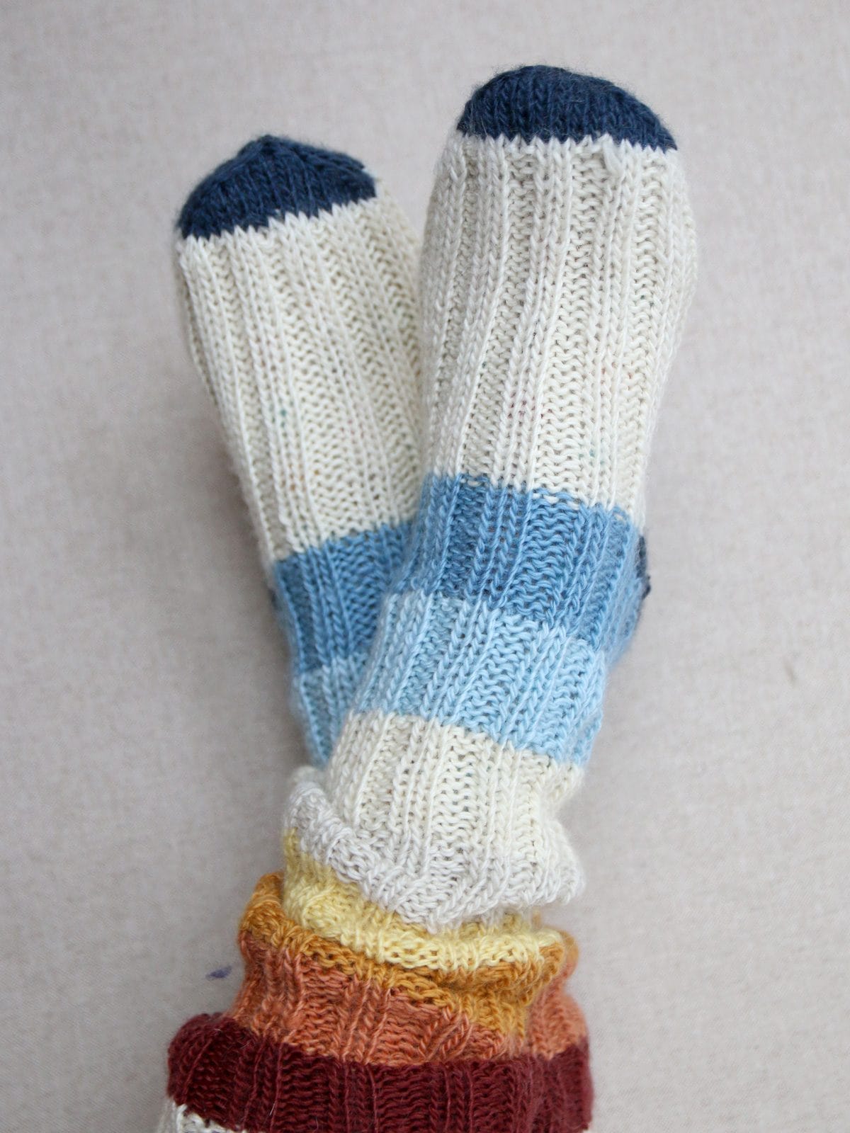 Stripe-på-stripe strømper