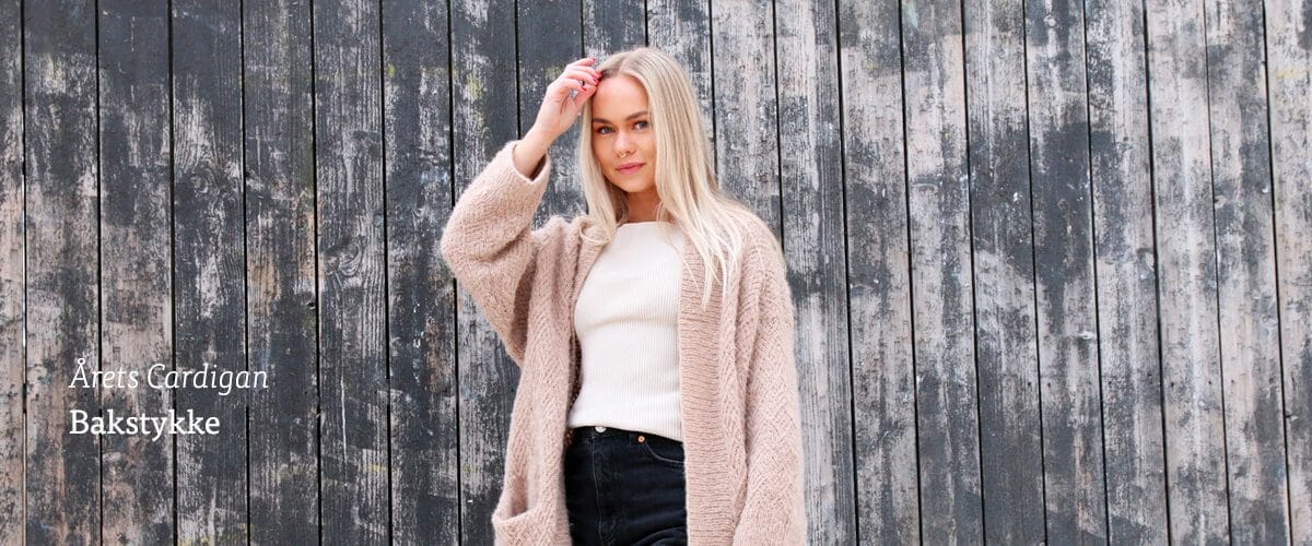 Bakstykke. Hjelpevideo til Norsk og engelsk strikkeoppskrifter på cardigan til dame med struktur